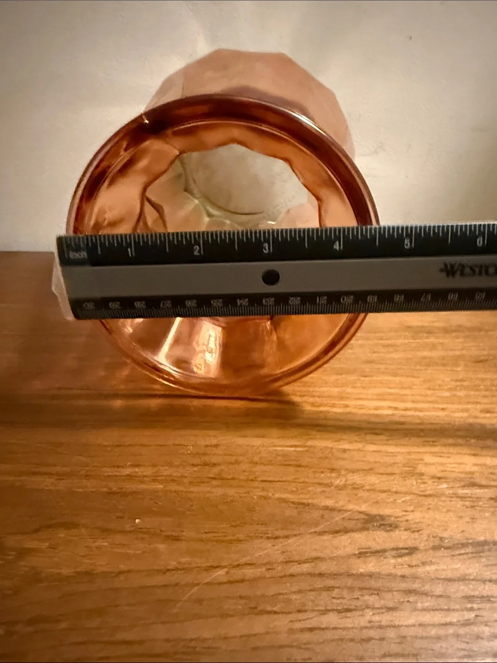 Vintage Amber Glass Faceted Vase - Home Accents
